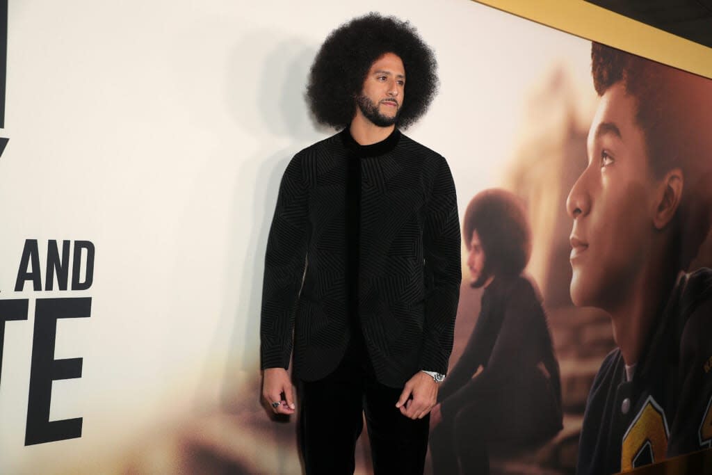 LOS ANGELES, CALIFORNIA – OCTOBER 28: Colin Kaepernick attends the Netflix Limited Series “Colin in Black and White” Premiere at Los Angeles County Museum of Art on October 28, 2021 in Los Angeles, California. (Photo by Leon Bennett/Getty Images for Netflix)