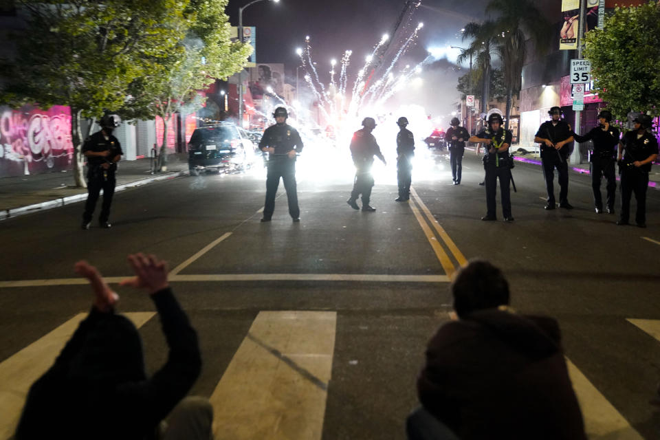 Days after the Los Angeles Police Department's violent crackdown on protests against police brutality, the city's elected officials were forced to admit that Black Lives Matter activists were right: The LAPD is getting too much money. (Photo: Kent Nishimura/Getty Images)