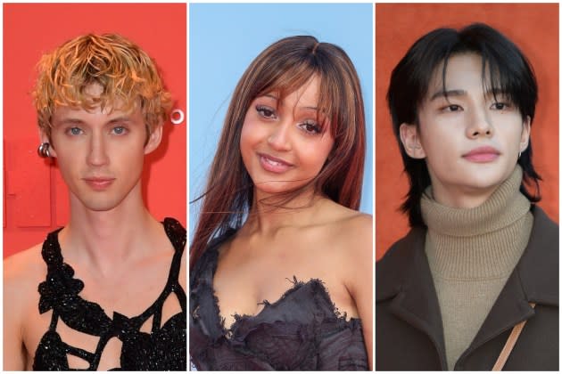 Troye-Sivan-Rush-PinkPantheress-Stray-Kids-Hyunjin-Remix - Credit: Kristy Sparow/Getty Images; Mike Marsland/WireImage; The Chosunilbo JNS/Imazins via Getty Images)