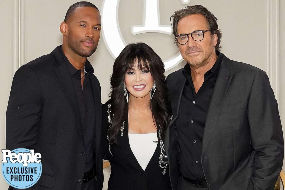 <p>Howard Wise/<a href="http://jpistudios.com">jpistudios.com</a></p> (L-R) Lawrence Saint Victor, Marie Osmond and Thorsten Kaye pictured on "The Bold and the Beautiful" set.