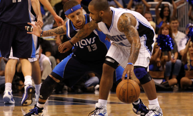 Jameer Nelson and Delonte West on the court.