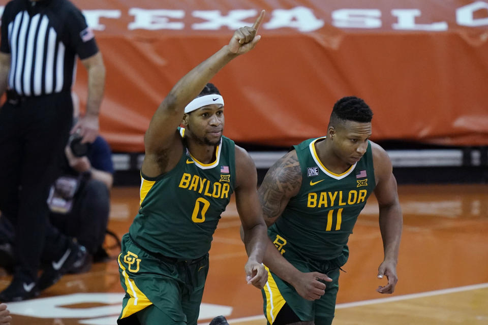 Forward Flo Thamba (0) and Baylor are a near lock to be a No. 1 seed in the NCAA tournament. (AP Photo/Eric Gay)