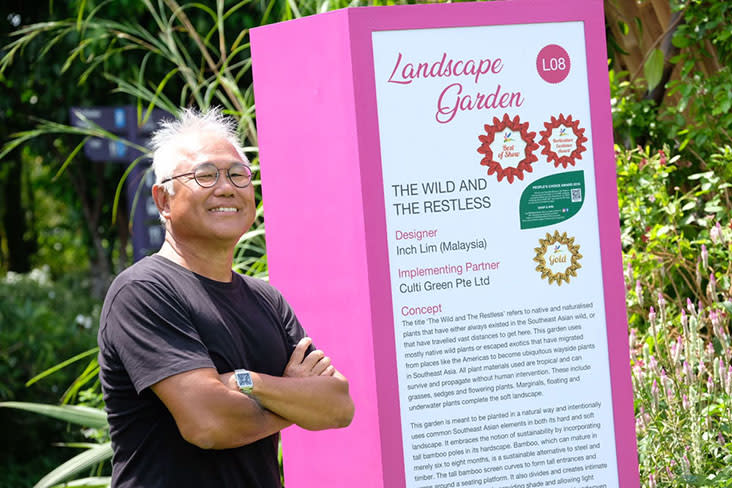 Inch Lim with his award-winning garden titled 'The Wild and The Restless'— Pictures courtesy of Inch Lim