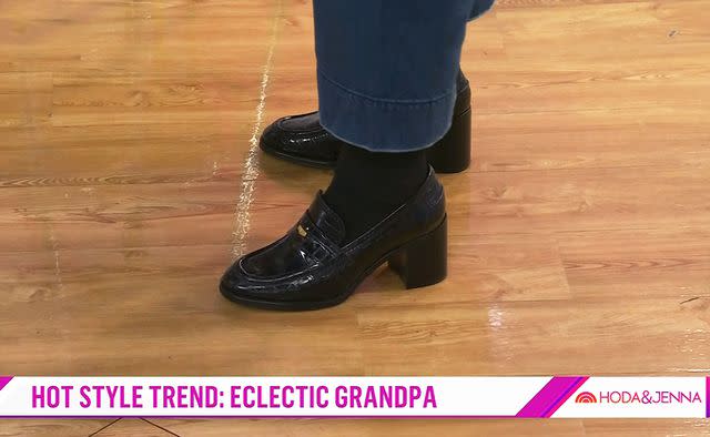 <p>NBC</p> Jenna Bush Hager channels the 'Eclectic Grandpa' trend in loafers and high socks