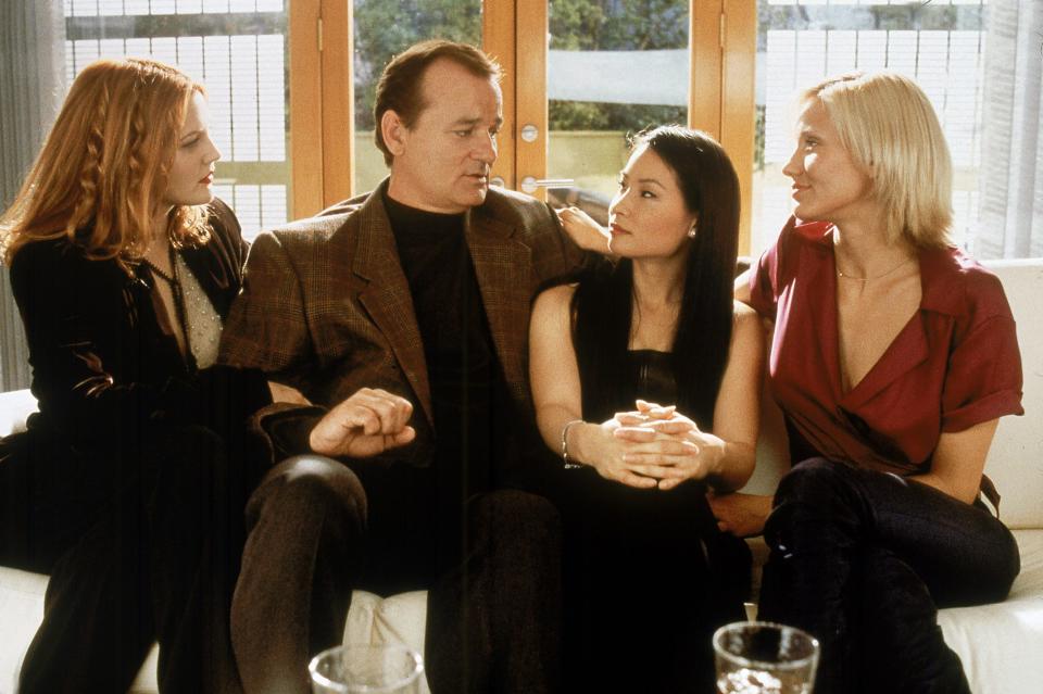 Drew Barrymore, Bill Murray, Lucy Liu and Cameron Diaz in a scene from the motion picture "Charlie's Angels."