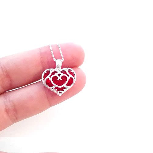 Heart Container Sterling Silver Necklace