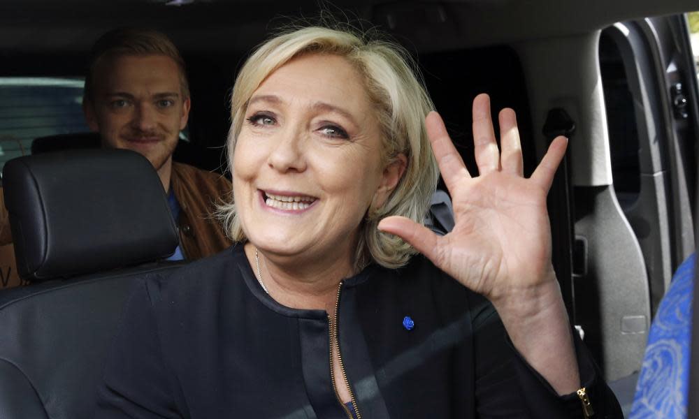 President French presidential election candidate, Marine Le Pen visits the striking workers of Whirlpool in Amiens, France. 