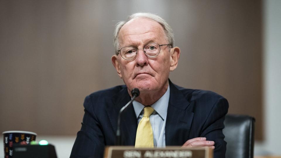 Mandatory Credit: Photo by Shutterstock (10695869q)United States Senator Lamar Alexander (Republican of Tennessee), chairman, US Senate Health, Education, Labor and Pensions Committee, listens during a hearing in Washington, D.