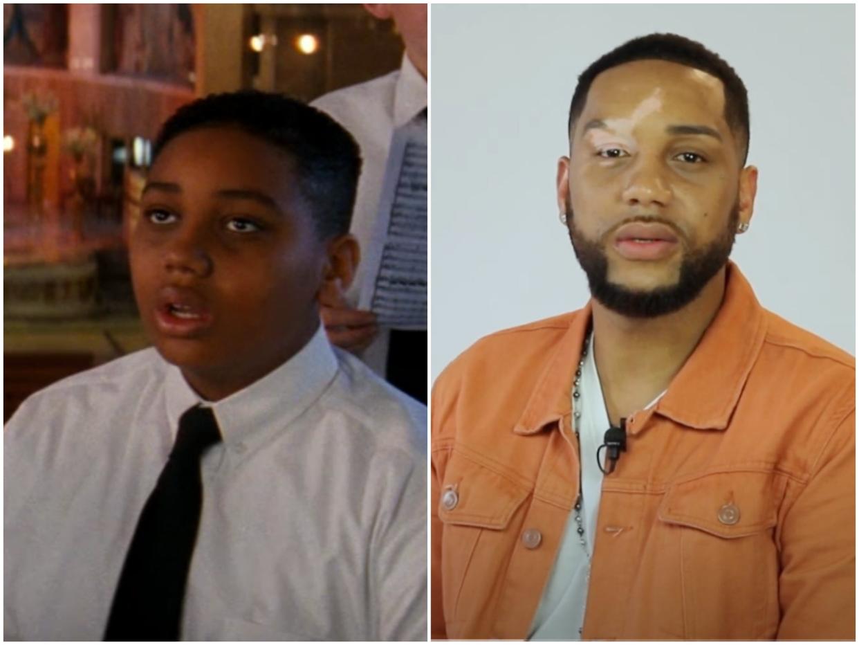 Quindon Tarver in 1996’s Romeo and Juliet (left), and in 2020 (right) (Fox/Shefik/YouTube)