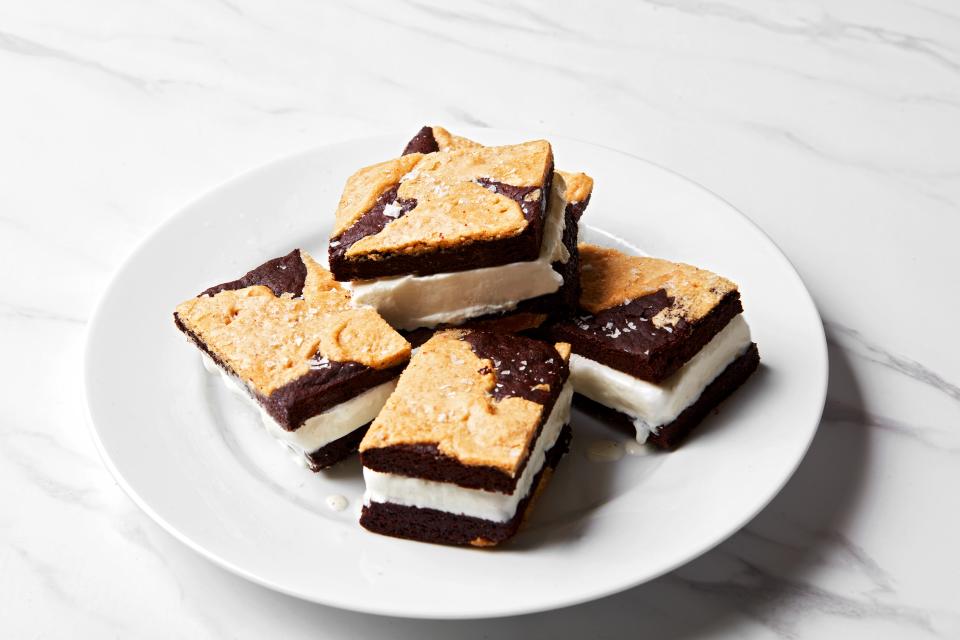 Chocolate–Peanut Butter Sheet Pan Ice Cream Sandwiches