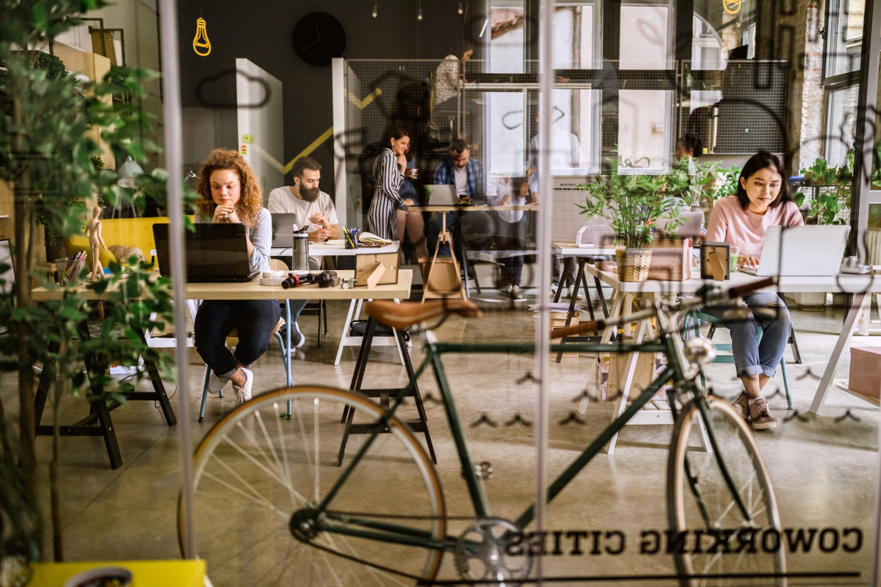 Bicycle in co-working space