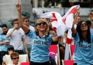 Cricket - Fans watch the ICC Cricket World Cup Final between New Zealand and England at Trafalgar Square