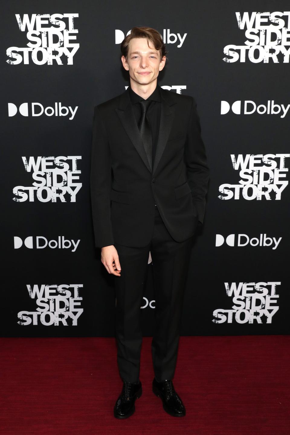 Mike Faist on the "West Side Story" premiere red carpet