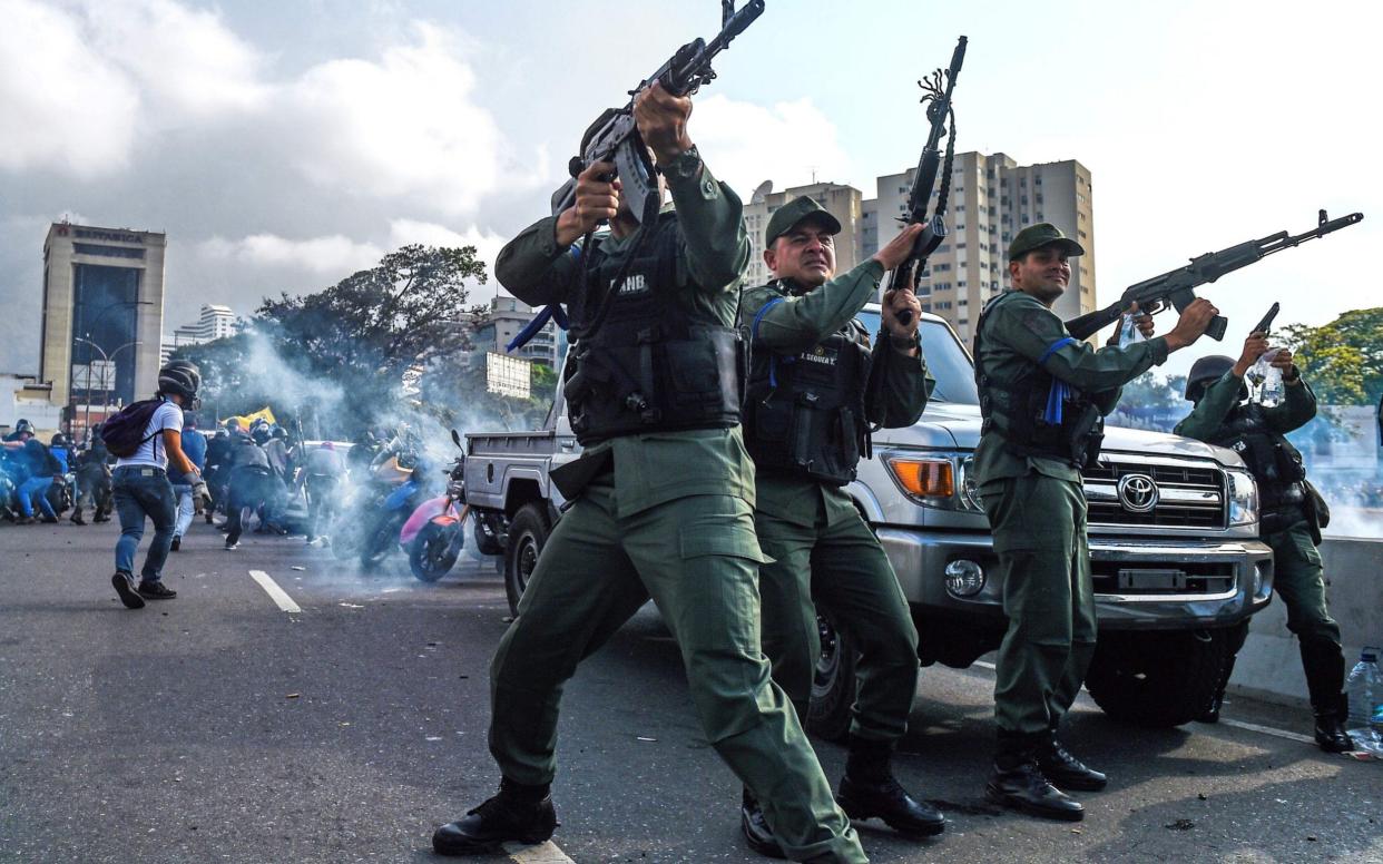 The uprising marked the first time soldiers had become directly involved in the bid to remove Nicolas Maduro - AFP