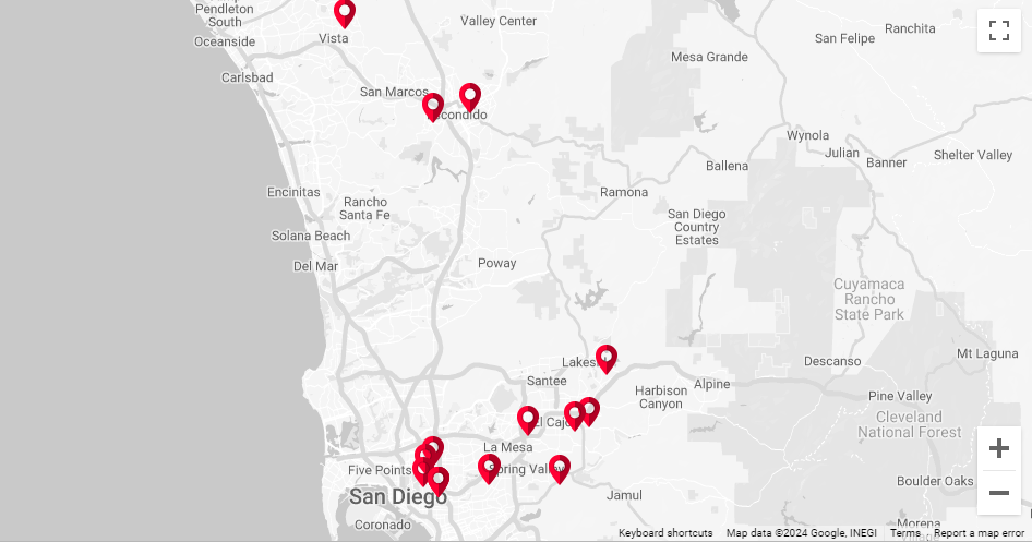 SDG&E's outage map shows power outages across San Diego County Sunday as the record-breaking heat continues to scorch the region (Photo: SDG&E) 