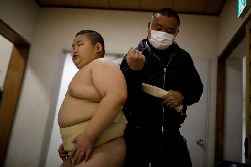 The Wider Image: Meet Kyuta: the 10-year-old, 85-kilo sumo in training