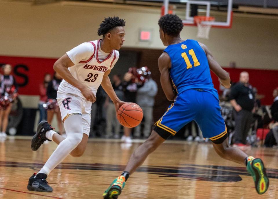 After helping Wichita Heights win the Class 6A state championship this spring, T.J. Williams will play his final two seasons at Sunrise Christian Academy, he announced on Tuesday.