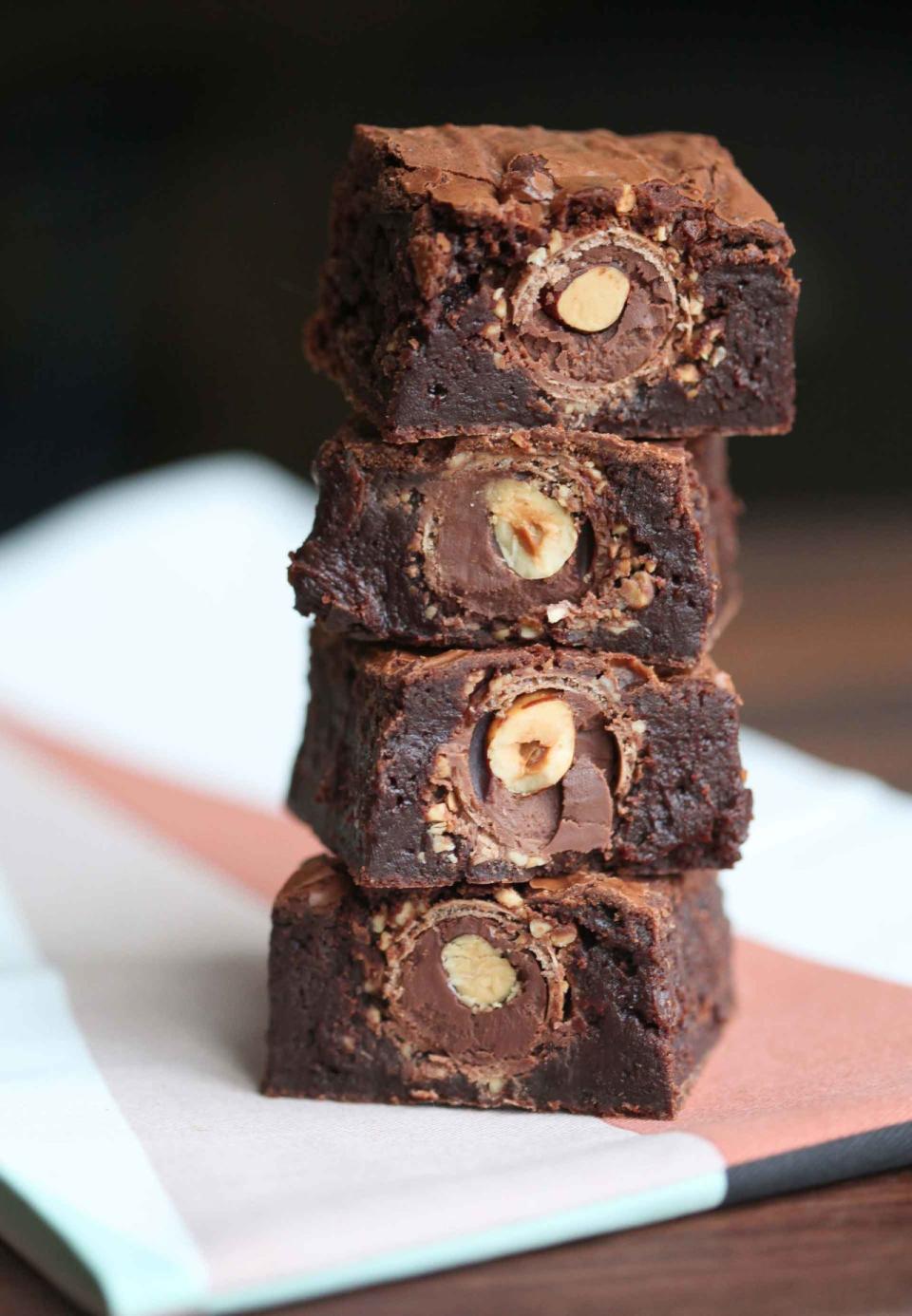 Ferrero Rocher Stuffed Brownies