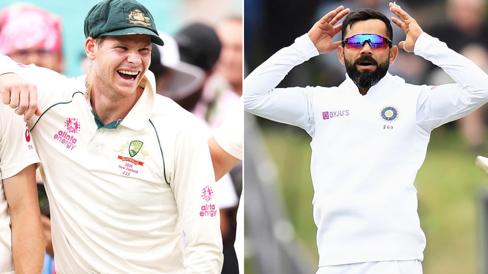 Steve Smith and Virat Kohli, pictured here in action for their countries.