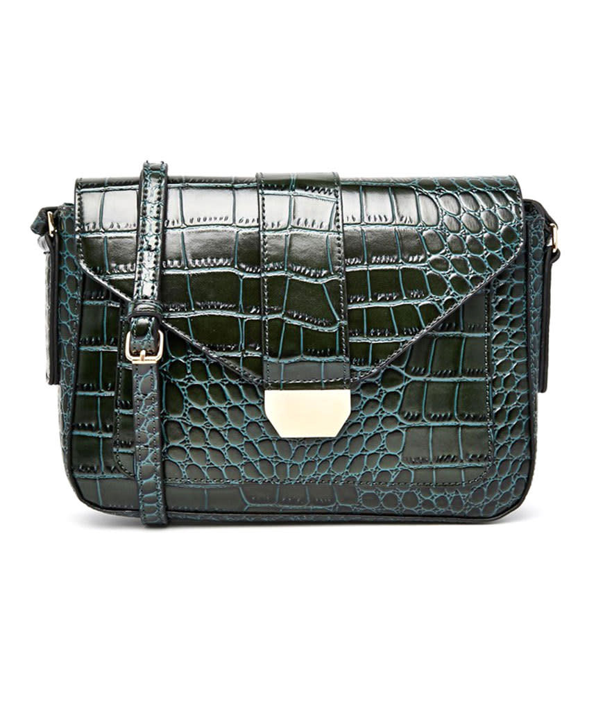 Warehouse Croc Buckle Satchel Style Across Body Bag