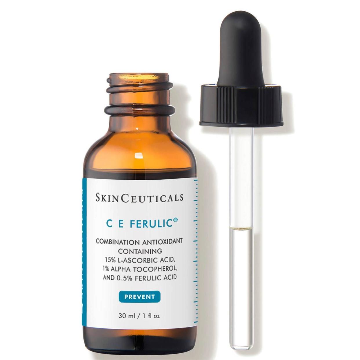 <p><a href="https://go.redirectingat.com?id=74968X1596630&url=https%3A%2F%2Fwww.dermstore.com%2Fskinceuticals-c-e-ferulic-with-15-l-ascorbic-acid-vitamin-c-serum-30ml%2F11289609.html&sref=https%3A%2F%2F" rel="nofollow noopener" target="_blank" data-ylk="slk:Shop Now;elm:context_link;itc:0;sec:content-canvas" class="link rapid-noclick-resp">Shop Now</a></p><p>C E Ferulic</p><p>dermstore.com</p><p>$182.00</p><span class="copyright">dermstore.com</span>