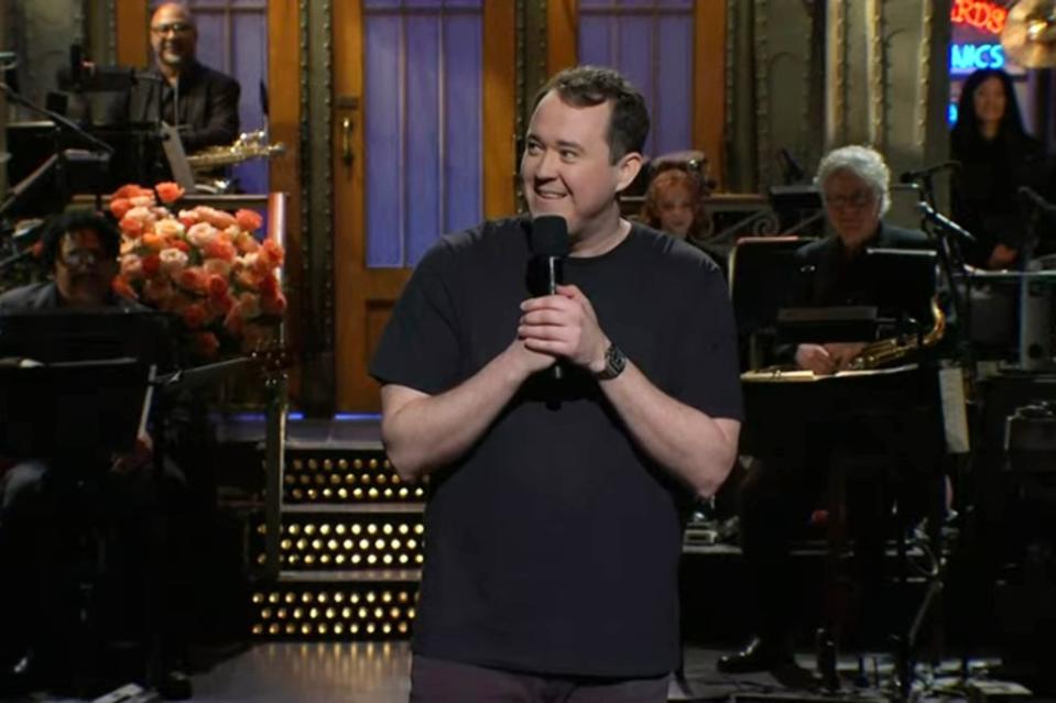 Controversial funnyman Shane Gillis addressed his firing from “Saturday Night Live” last night by telling audience members that he “probably shouldn’t be up here.” NBC / SNL