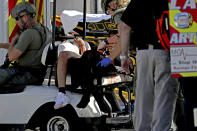 <p>Medical personnel tend to a victim following a shooting at Marjory Stoneman Douglas High School in Parkland, Fla., on Feb. 14, 2018. (Photo: John McCall/South Florida Sun-Sentinel via AP) </p>