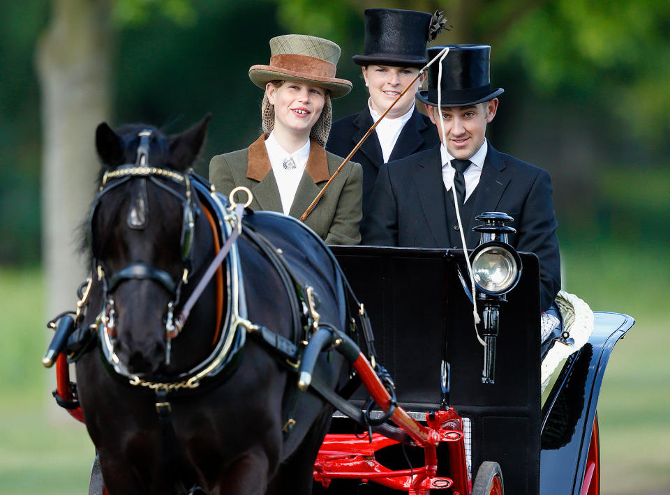<p>Lady Louise picked up a passion from grandfather Prince Philip: carriage driving! The daughter of Prince Edward and Sophie, Countess of Wessex competes in the sport, making her one of many royals with equestrian skills.</p>