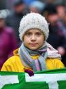 Swedish environmental activist Greta Thunberg attends a youth climate protest in Bristol