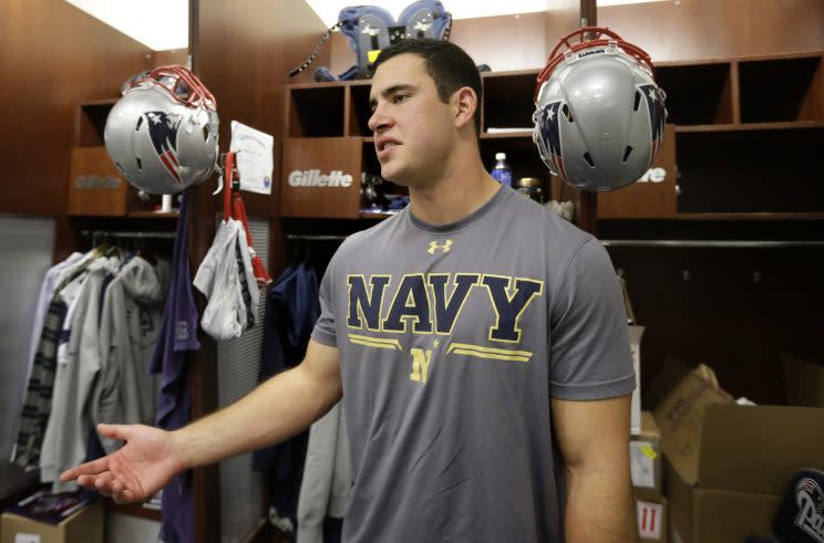 The Patriots drafted Joe Cardona out of Navy in the fifth round of the 2015 NFL draft. (AP)