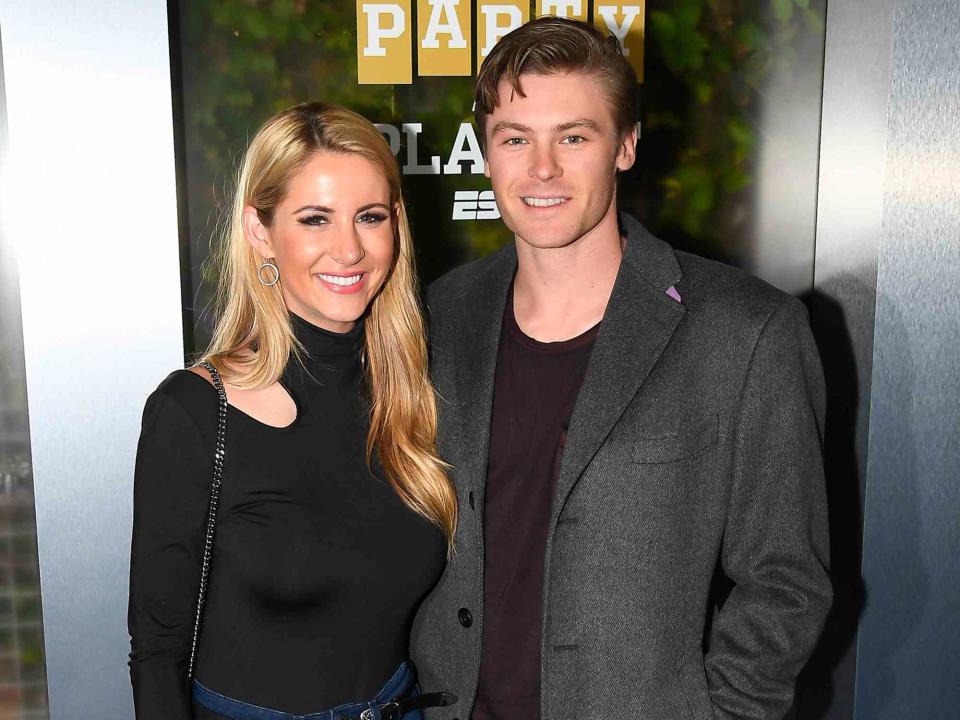 <p>Steve Jennings/Getty</p>  Laura Rutledge and her husband, Josh Rutledge, attend the Party At The Playoff on January 5, 2019 in San Jose, California