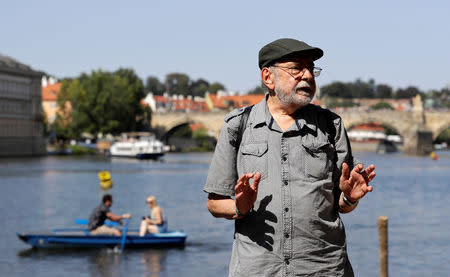 Vladimir Hanzel, former personal secretary of late President Vaclav Havel, speaks during an interview with Reuters on the Vltava river bank in Prague, Czech Republic, August 20, 2018. REUTERS/David W Cerny