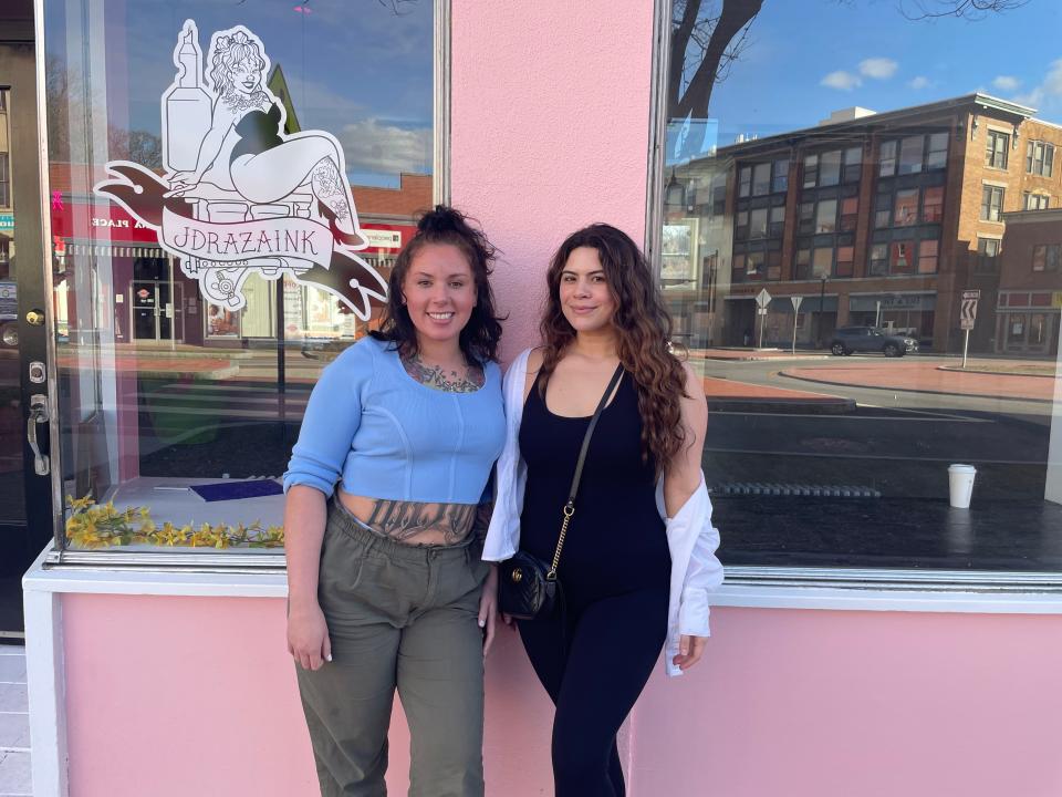 Josie Pedraza and her friend, whom she often calls her sister, Kimberly Perez. Pedraza opened her tattoo studio, JDRAZAINK, on March 1. Perez's business, Sculptique body sculpting, will open later this spring.