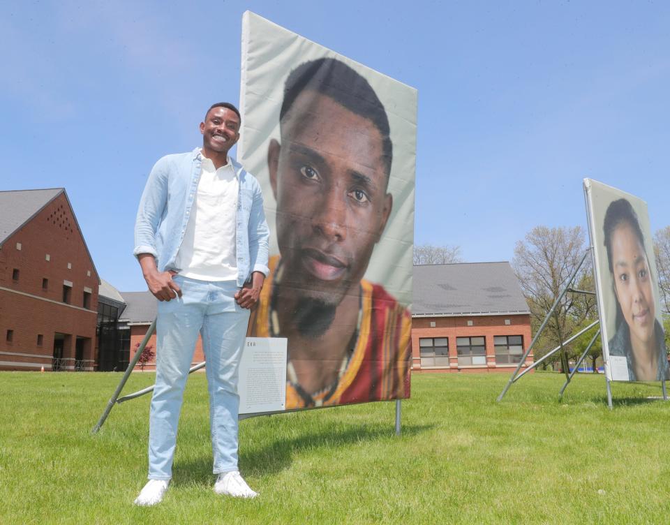 Eka Amani is part of the “We the People” exhibit in front of Stow City Hall.