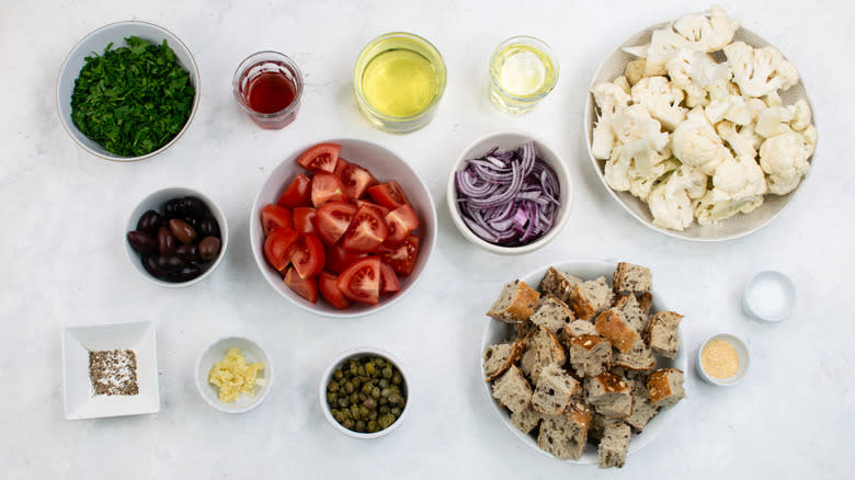 roasted cauliflower panzanella salad ingredients