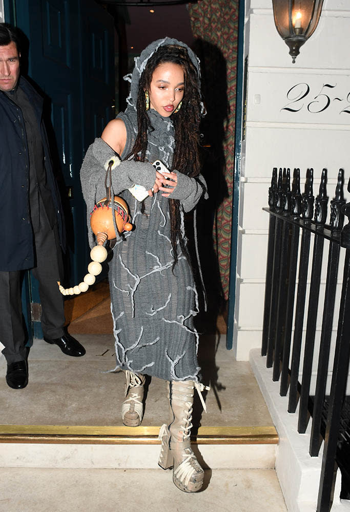 FKA Twigs seen leaving Oswald’s Private Members Club in London after partying with Madonna. - Credit: SplashNews.com