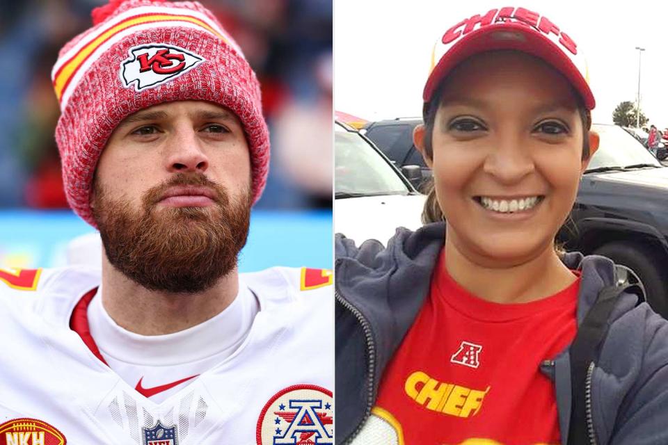 <p>David Gray/Kansas City Chiefs via AP; Lisa Lopez-Galvan/Facebook</p>