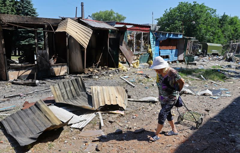 Aftermath of shelling in Donetsk