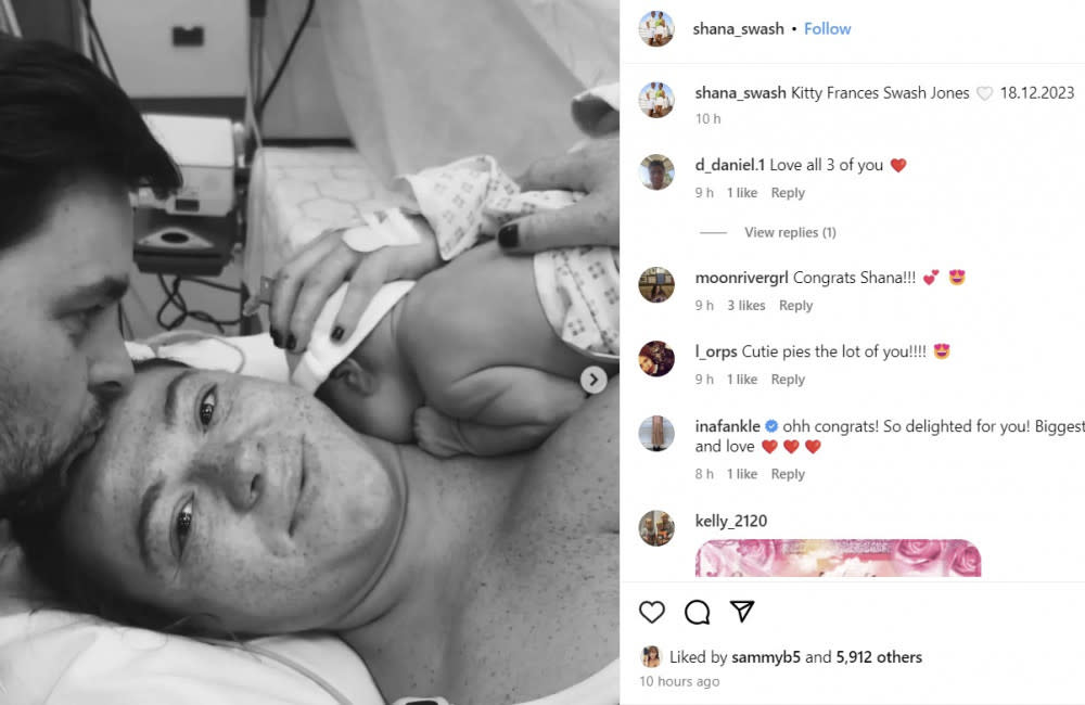 Shana Swash gives birth to baby daughter Kitty - Instagram-ShanaSwash credit:Bang Showbiz