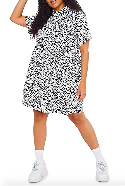 Plus Dalmatian Spot-Print Short-Sleeve Shirtdress. Image via The Bay.