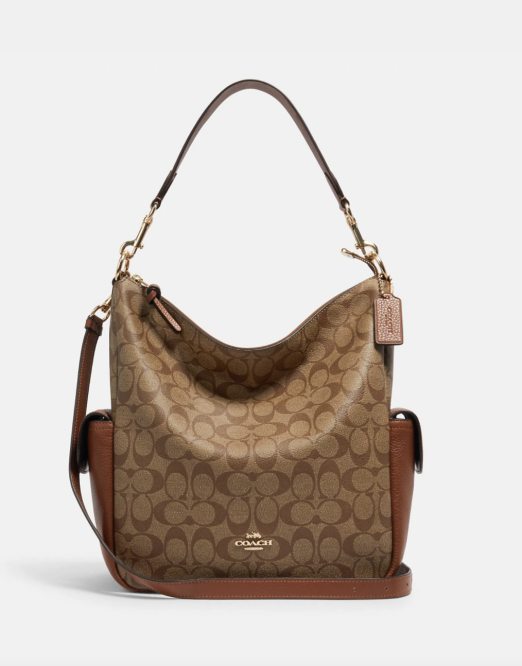 Coach Signature Rainbow Gallery Tote in Khaki Multi at Luxe Purses