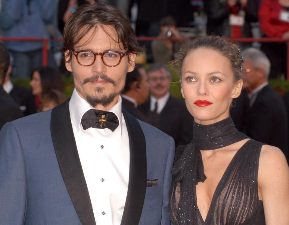 Johnny Depp, nominee Best Actor in a Leading Role for ?Finding Neverland,? and Vanessa Paradis