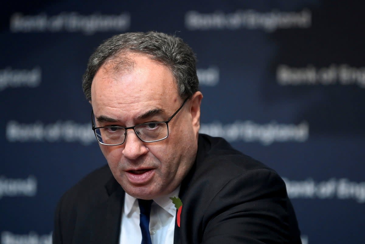 Andrew Bailey said the interest rate increase to 3% had been prompted by issues such as the pandemic and the Ukraine war  (AP)