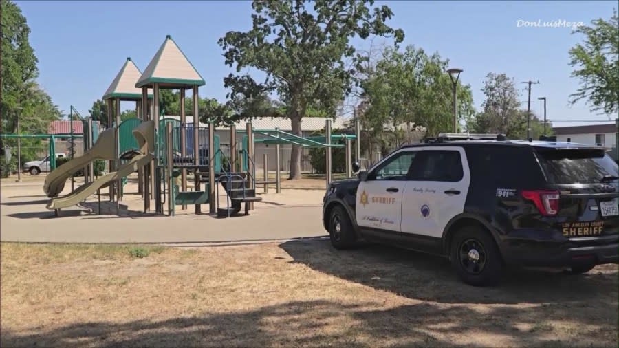 A young boy was found dead at a playground at Courson Park in Palmdale on May 22, 2024. (Don Luis Meza)