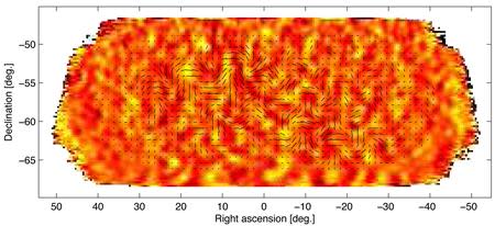 Tiny temperature fluctuations of the cosmic microwave background (shown as color) trace primordial density fluctuations in the early universe. Astronomers announced on Monday that they had discovered what many consider the holy grail of their field: ripples in the fabric of space-time that are echoes of the massive expansion of the universe that took place just after the Big Bang. REUTERS/Harvard-Smithsonian Center for Astrophysics