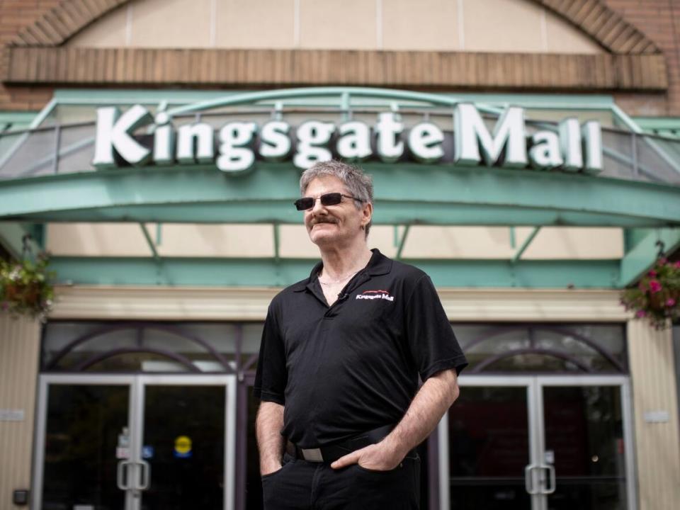 Glenn Anderson, facility operator at Kingsgate Mall in Vancouver, says he enjoys decorating the mall for holidays because it makes the customers and shopkeepers happy. (Ben Nelms/CBC - image credit)