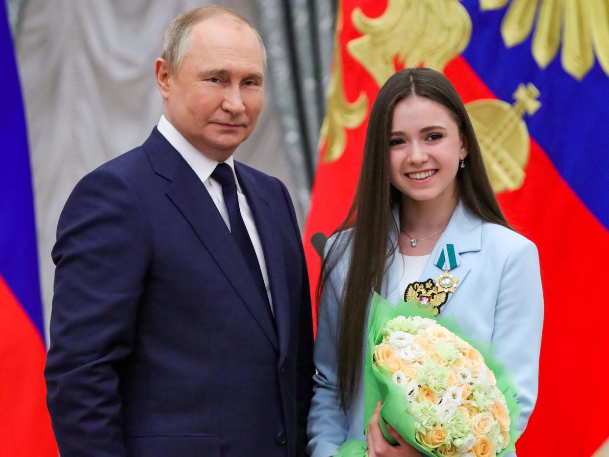 Vladimir Putin and Kamila Valieva