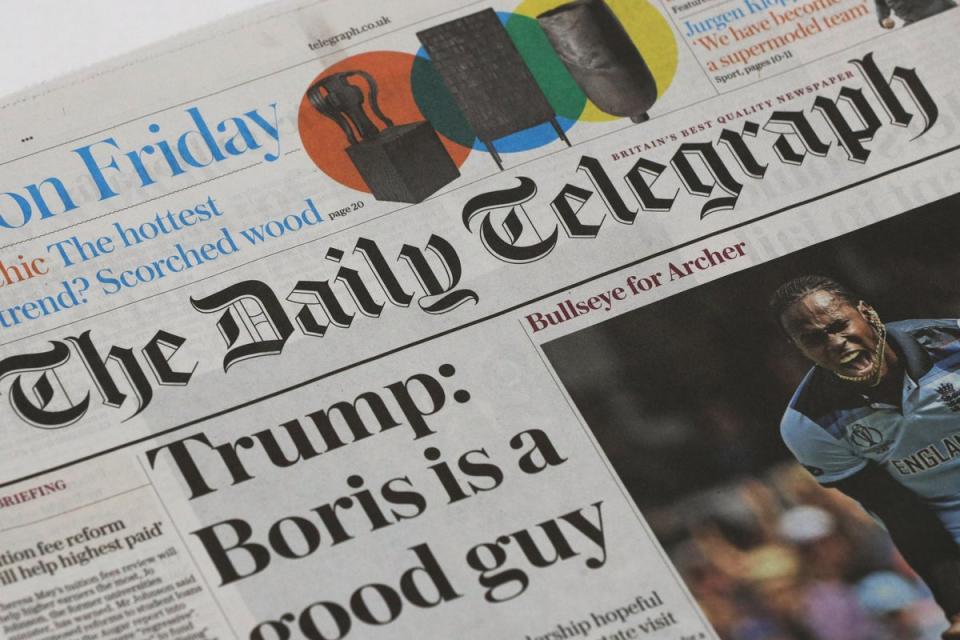 An Abu Dhabi-backed fund is seeking to take over the Telegraph newspaper (Jonathan Brady/PA) (PA Archive)