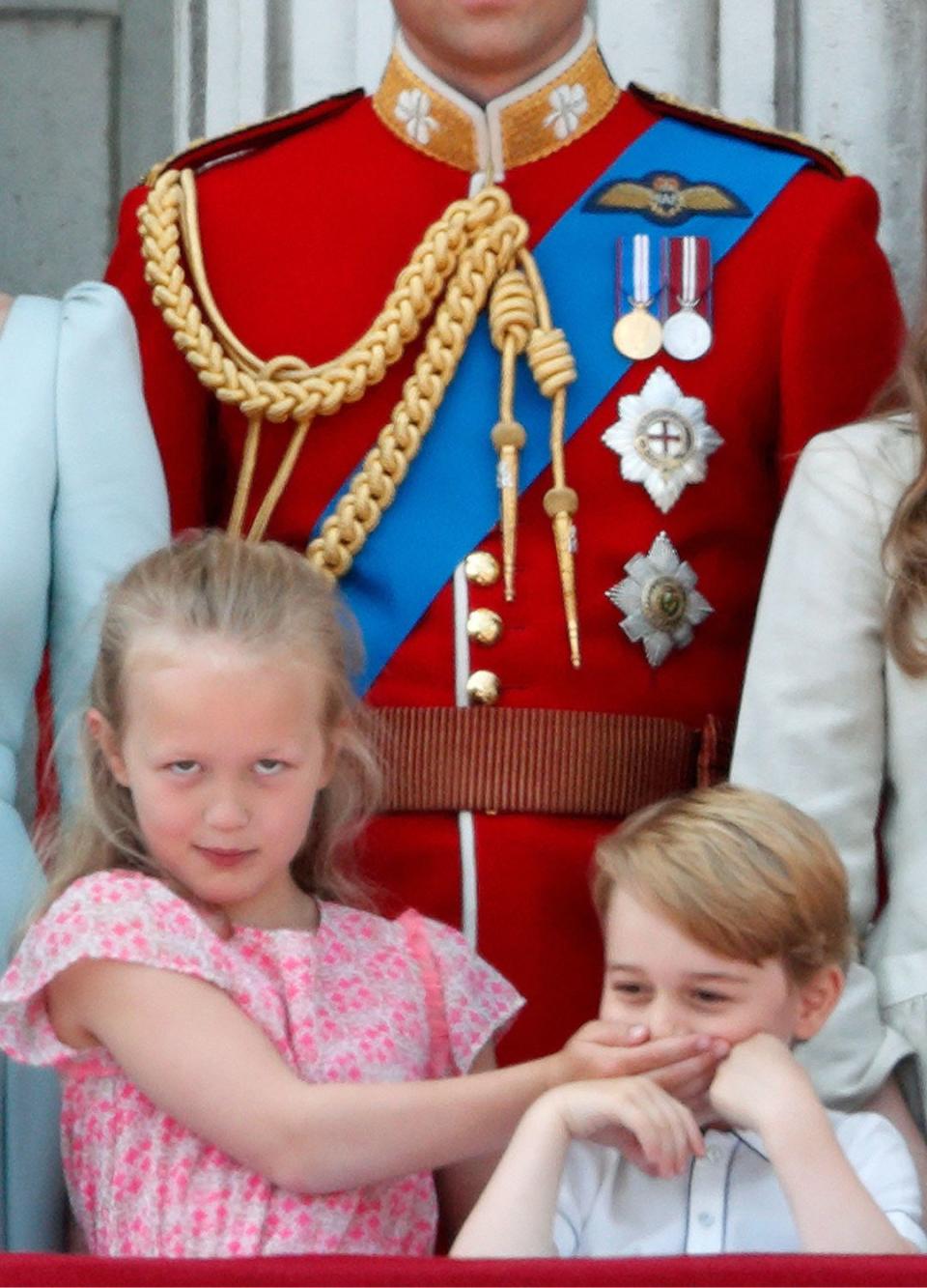 Savannah Phillips covering Prince George's mouth