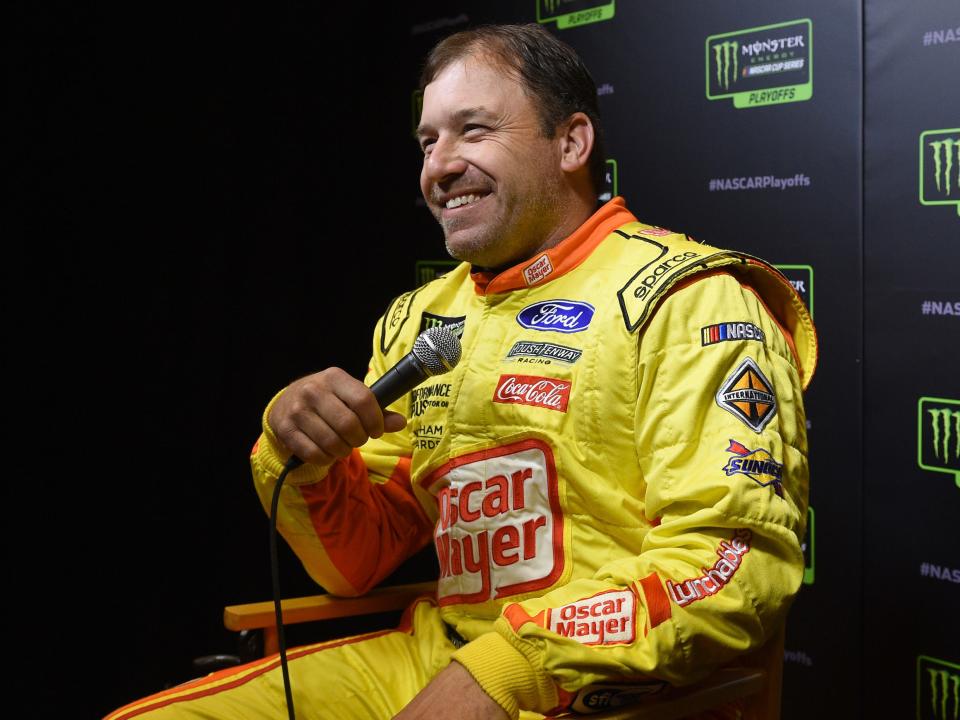 Ryan Newman speaks with members of the media during the Monster Energy NASCAR Cup Series Playoffs Media Day at the South Point Hotel & Casino on September 12, 2019 in Las Vegas, Nevada.